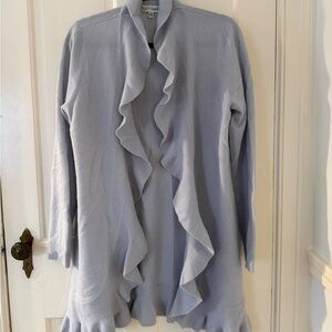 Women's Light Blue Ruffled Cardigan